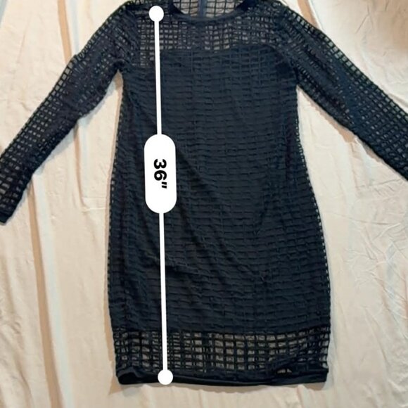 K. Jordan SIZE MEDIUM black long-sleeved cage design dress, lined - Picture 11 of 14